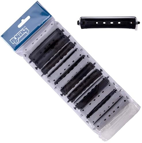 PONIK'S PROFESSIONAL - Bigodini permanenti, bigodini per set permanente, bigodini per capelli, 12 pezzi, bigodini permanenti 16 mm, piccolo bigodino ondulato freddo con linguette in gomma rotonda
