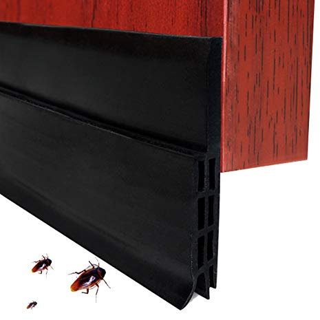 EXTSUD Bas de Porte Adhésif 200cm x5cm Souple Silicone Isolant Phonique Thermique Bande d'étanchéité Anti Bruit Poussière Stop à l'air Froid Anti Souris Fourmi Cafard Insectes
