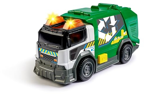 Dickie - City Cleaner 15cm - Camion Poubelles - Jouet pour Enfant - Son et Lumière - 203302029
