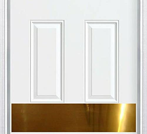 Deck the Door Decor | Door Kick Plate - Anodized Aluminum – Screw Mount – Satin Black, Satin Nickel, Shiny Brass & Oil Rubbed Bronze Finish – Many Sizes (6x28, Shiny Brass)