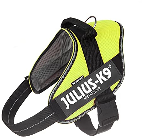 Julius-K9, Harnais IDC Powair, Taille: 2XL / 3, Jaune Fluo