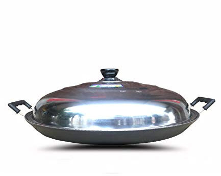 ZXFDMSWJ Sartén Wok De Hierro Fundido Grande 60cm Sartén Vintage Antiadherente Sartén De Hierro Fundido De Gran Tamaño Olla Doméstica Sin Revestimiento Infinite Wok,60cm