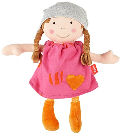 Sigikid Stoffpuppe Brenda Bilipup, mit Namen Bestickt, Babypuppe Spielpuppe erste Puppe für Baby Mädchen, personalisiert mit Wunschname, Geschenk zur Geburt, Taufe, Babyshower, ab 6 Monaten, Pink