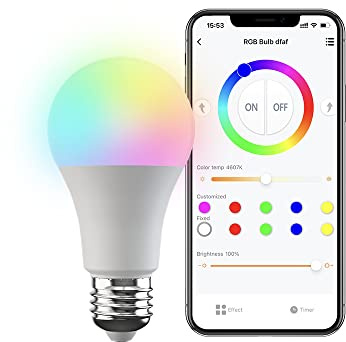 BroadLink | LB4E27 | Bombilla inteligente FastCon, cambio de color con sincronización de música, funciona con Alexa y Google Home, GW4C Hub requerido - A60, E27, 9 W, 800 lm