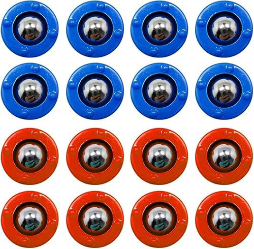 KETIEE 16PCS Mini Shuffleboard Pucks Ausrüstung Rollers Set, Shuffleboard Rollers Ersatz Curling Zubehör Free Sliding Bead Home Game for Family Fun