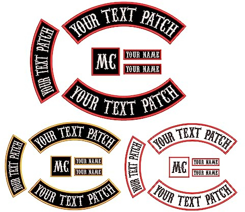 XREMB Individuell bestickte Motorrad-Patches, 6 Stück, personalisierte Stickerei, Rocker-Flicken für Reiter, Motorrad-Patches zum Aufnähen oder Aufbügeln für Jacken (6 Stück)