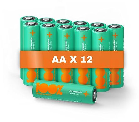 Rechargeable Battery AA 12 Pack NiMH 1.5v /1.2v Volt double AA battery for household applications and solar batteries for garden lights this batterys for pro and basic use (12)