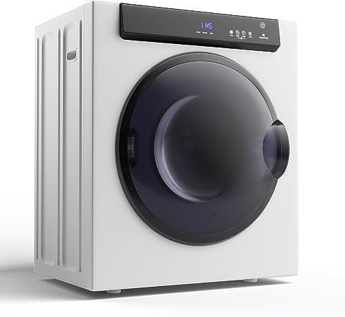 TANGZON 4KG Vented Tumble Dryer, 1400W Freestanding Front Load Compact Tumble Dryer with 3 Heat Settings, Digital Display, Stainless Steel Tub, Timer & Over Heat Protection, Portable Clothes Dryer