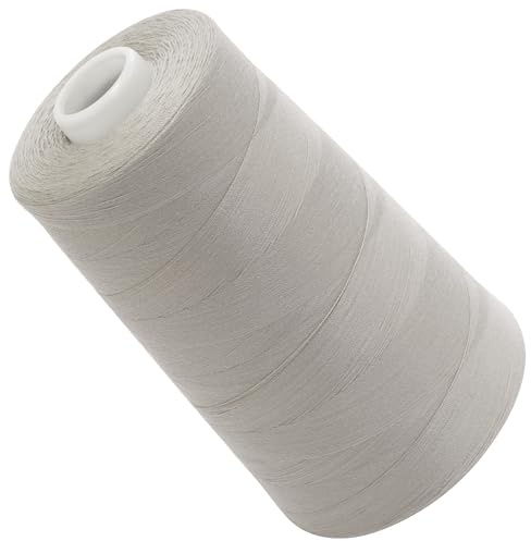Aerzetix – C72901 – sytrådkon 120 (40/2) 4 000 m – tillverkad av polyester – konfektion, kortvarig, garn, snöre, sömnad, kläder, tråd – färg grå – pärla