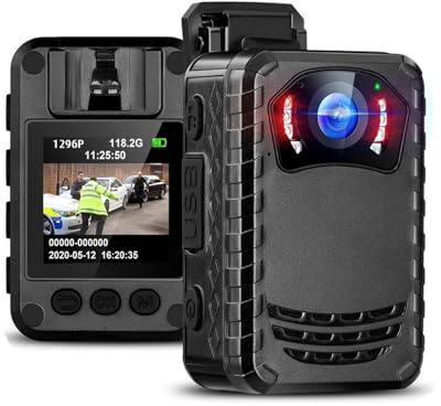 Mini kroppskamera, N9 Mini Body Camera Full HD 1296P Kroppsmonterad kamera Liten bärbar Night Vision Police Body Cam 8GB-512GB Mini Cam för brottsbekämpning, leverans (Color : Add 16GB Card, Size :