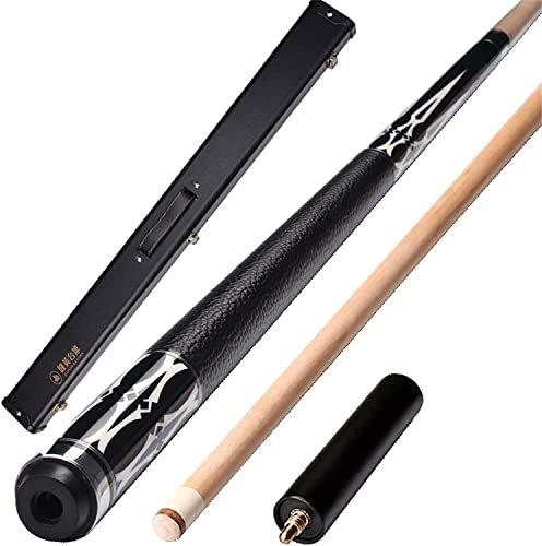 ULDHXAVW Pool Maple Pool 58 Zoll Single Shot, 1/2 Geteilte amerikanische Billardstöcke 19 Unzen handgefertigt mit Verlängerungsgriff, 13 mm großer Kopf/Spitzen 13 mm