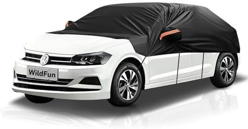 Half Car Cover Waterproof,Outdoor Windproof Front and Rear Windscreen Half Top,Car Windshield Cover,Protect from Snow Ice Frost Sun UV Dust,Breathable Car Covers,Fits saloon length up to 470 cm