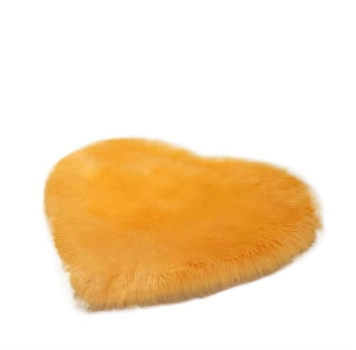 LNNXSZ Teppich Flauschiger Herzförmiger Teppich, Schlafzimmer, Nachttischmatten, Wohnzimmer, Couchtisch, Pad, Teppich, Kunstfell-Teppich, Teppiche for Wohnzimmer(Golden Camel,30cnx40cm)