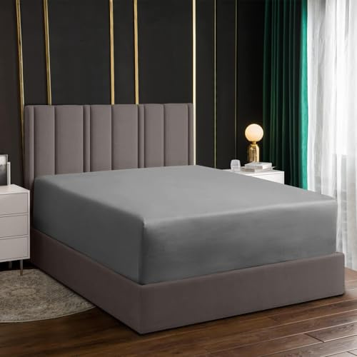Grace Single Fitted Sheet Extra Deep Pocket 40 cm (16 inches) Durable Elastic Bed Sheets - Brushed Microfiber Fitted Sheet Single Bed - Ultrasoft Hypoallergenic Fade Resistant