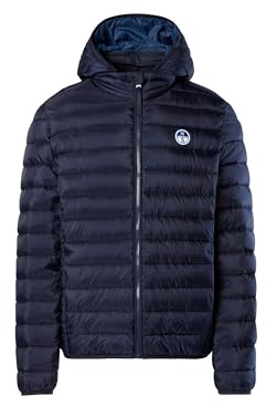 NORTH SAILS Daunenjacke Herrenjacke mit abnehmbarer Kapuze mit Reißverschlusstaschen und Logo Artikel 603307, 0802 Navy blue, XXL