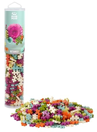 Plus-Plus 4329 Geniales Konstruktionsspielzeug, Farbmix Botanik, Kreativ-Bausteine Tube, Bausteinset für Kinder ab 5 Jahren, 240 Teile