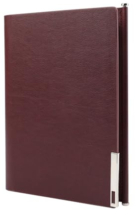 WWW A5 Leather Notebook Binder - Leather Refillable Notebook 6 Ring Binder, Ring Binder Planner Genuine Leather Inner Pockets for Travel Work Business and Organiser Wine Red