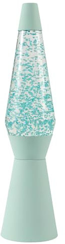 I-TOTAL® - Lampada Lava, effetto bolle, lava lamp colorata (Verde Pastello Glitter)