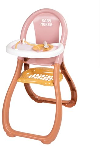 Smoby - Baby Nurse - Chaise Haute - pour Poupon Jusqu'à 42 cms - Accessoires Inclus - A Partir de 18 Mois - Fabrication Française