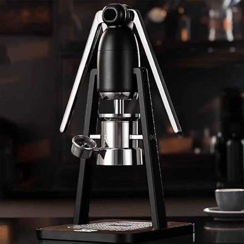 Cafetera Espresso Manual de Palanca,cafetera Espresso Manual portátil de Palanca Directa de 58 mm,cafetera Espresso Manual de Palanca de 3 a 12 Bares con Recipiente for café en Polvo(Black)