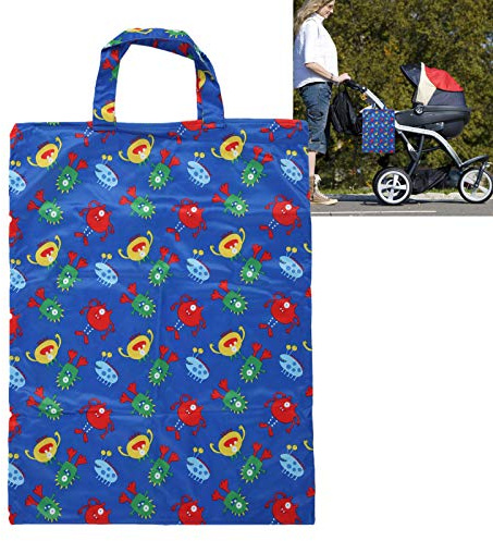 Gonetre Kinderwagenbeutel Wasserdichte Nassbeutel Kinderbeutel 60 X 45 Cm Wiederverwendbares Waschbarer Windel Nass Trockener Beutel Kinderschifftasche Tragbarer Reisen Organizer (Blau)