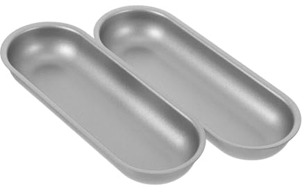 Cabilock 2piezas Molde Para Pan Alargado Antiadherente Para Hot Dogs y Baguettes Acero Carbono Grueso Resistente Altas Temperaturas Bandeja Horno Multifunción Para Repostería y Panadería Do