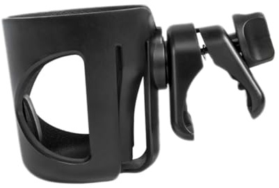 HONMEET Portavasos para Cochecito y Bicicleta con Rotación Soporte Antideslizante para Botellas Compatible con Sillas de Ruedas y Bicicletas de Montaña Color Negro Resistente y Fácil de