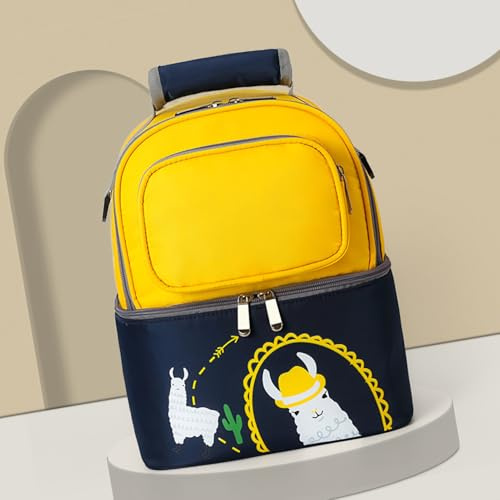 Generic Bolsa Enfriadora de Botellas Mochila Enfriadora de Leche de Nailon Aislamiento de Doble Capa Temperatura Estable Bolsa de Leche Materna para Mamás, Bebés Lactantes para Madres (Amarillo azul)