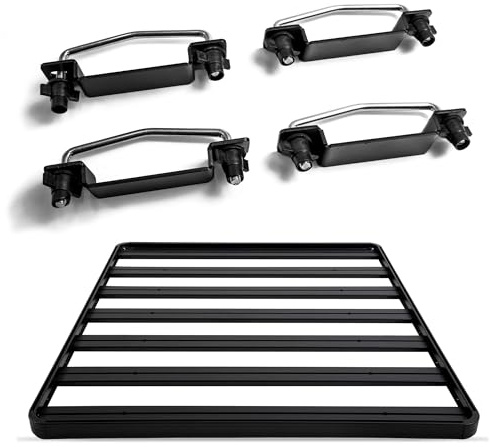 CHROMEMASTER Cestello Portapacchi Tetto Auto - Piattaforma da Tetto per Carico Extra, Dimensioni 135 x 115 x 5 cm - Ideale Come Portapacchi Supplementare, Montaggio Rapido con Staffe a Morsetto