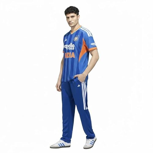 adidas India T20 Player Edition Jersey 25-26 (US, Alpha, X-Large, Regular, Bright Royal)