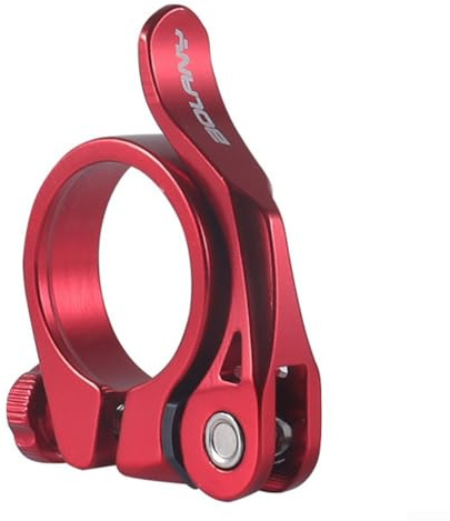 Abrazadera de poste de sillín de bicicleta de liberación rápida 31.8 34.9 mm collar de aleación de aluminio para carretera MTB ciclismo sillín titular negro (31.8mm rojo)