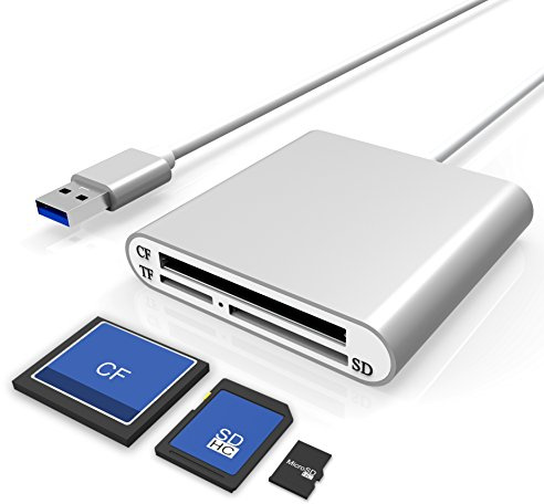 CATECK en Aluminium Superspeed USB 3.0 Plusieurs-en-1 Lecteur de Cartes pour iMac, MacBook Air, MacBook Pro, MacBook, Mac Mini, PCs et Portables.