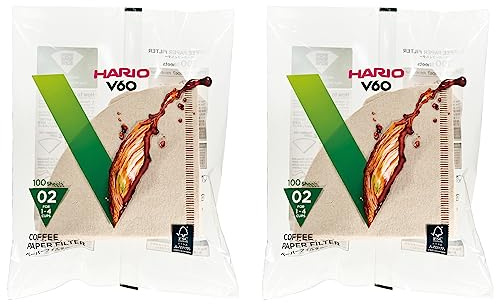 HARIO VCF-02-100M Paper Filter for V60, 06.6 ft (02 m), For 1-4 Cups, 200 Sheets