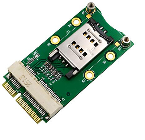 Mini PCI-E Adapter with SIM Card Slot for 3G/4G,WWAN LTE,GPS Card (Clamshell SIM Card Holder)