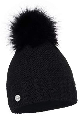 ELIMELI Damen Winter Mütze warme Strickmütze Wintermütze mit Bommel Slouch Strick Beanie Damen für Winter Bommelmütze Hergestellt in EU Farbenauswahl 14503