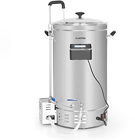 Klarstein Brauheld Pro - Bierbrauset, Maischekessel zum Bier Brauen, Bierbrauanlage, Bier-Selbstbrauset, Selber Bier Brauen, Braukessel Umwälzpumpe, Touch-Panel, Timer, Edelstahl, 2500 Watt, 35 Liter