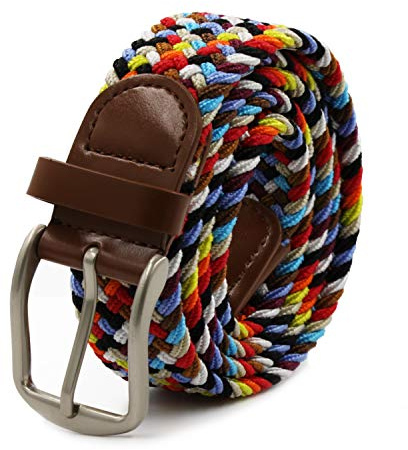 Glamexx24 Unisex Elastischer Gürtel Herren Damen Stretchgürtel Geflochtener Dehnbarer Stoffgürtel, Breite 3.5cm, Länge 90cm bis 155cm