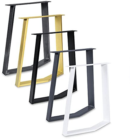 Magnetic Mobel 1 Paar (2 Stück) Tischgestell Tischbeine Tischkufen Tischuntergestell Trapez- Modernes Design B70xH72 cm (Weiß)