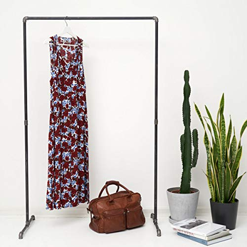 Various Kleiderständer Industrial - div. Größen, z.B. 80 x 180 cm - als Kleiderstange & Garderobe für Jacken - stabil, schwarz, Metall