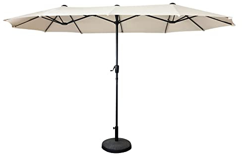 Happy Garden Sombrilla Doble de jardín 2 x 4 m LINAI Acero Beige