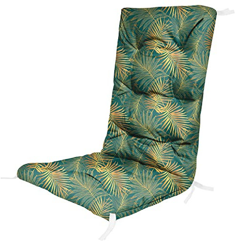 Ferocity High Back Cushions for Chairs 130 x 50 x 5 cm Garden Chair Seat Pad Outdoor Pallet Bench Cushion Upholstery Pillow Mattress Color Palm Green [146]