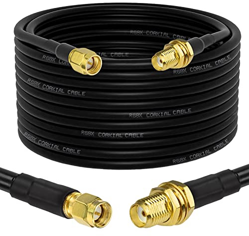 Superbat SMA Verlängerungskabel 10m WLAN Antenne Kabel SMA-Stecker auf Buchse Verlustarmes RG8X Koaxialkabel für 5G Modem, Router, WIFI Antenne,Ham Radio/GPS/WiFi/SDR Ausrüstung