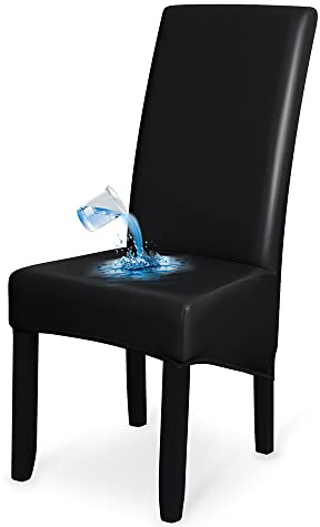 Bestenrose XL Dining Room Chair Cover Set of 2 4 6 PU Chair Covers | Chair covers, PU Leather material, Waterproof, Easy to clean, High Back, Large, Slipcovers, for Home, Restaurant, Coffee
