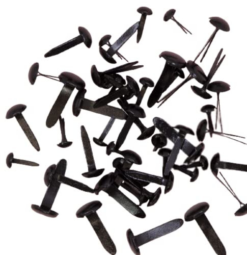 Craftelier - 50 Brads oder Buchbinder in verschiedenen Größen | Ideal zum Verschönern von Etiketten oder zum Dekorieren von Scrapbooking-Projekten und anderen Bastelarbeiten | Farbe Schwarz