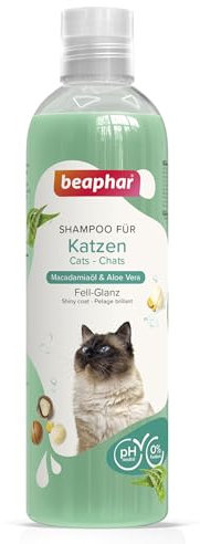 Beaphar Shampoo für Katzen, mit Macadamiaöl und Aloe Vera, pH-neutral, ohne Parabene, Vegan, 1er Pack