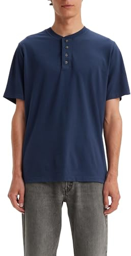 Levi's Camicia Henley da Uomo SS 3 Button, Naval Academy, M