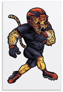 Chetaah American Football Poster, Wandkunst, Poster, Geschenk für Freunde, Schlafzimmer, Wohnzimmer, Dekoration, modernes ästhetisches Poster, dekorative Malerei, Leinwand, Wandposter und Kunstdruck,