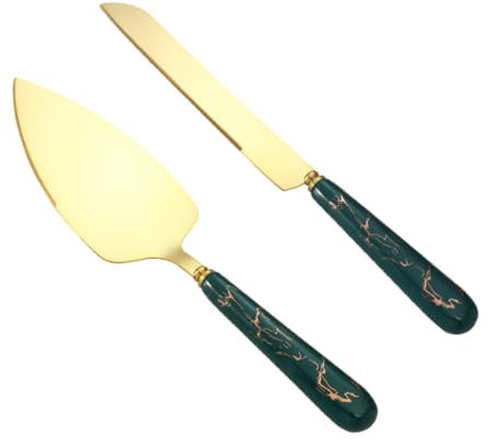 Garneck Hochzeitstorte Toer Und Pizzaschneider 1 Satz Kuchenspatel Käse Butter Kuchenschaufel Edelstahl Grüner Griff