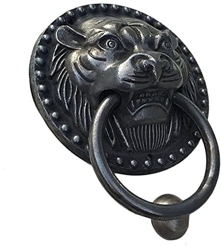 ZZZOLX Türklopfer, Haustürklopfer, Messing-Türklopfer, Tigerkopf-Türklopfer, Türgriff, Türklopfer, Türklopfer for Haustür/schwarz/12 x 18 cm (Color : Black, Size : 20 * 26Cm)