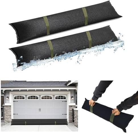 Estresen 2 Stück Sandsäcke Hochwasserschutz bei Türen mit Griffen Wasserbarriere Sandsäcke Hochwasser Hochwassersperre für Garagentor Keller Fenster gegen Regen Wasserleck 150×20cm